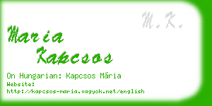 maria kapcsos business card